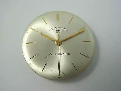 Pearl Lord Elgin 25 Selfwinding Vintage Watch Dial 25.94mm Hands Gold Stick Mrks • $39