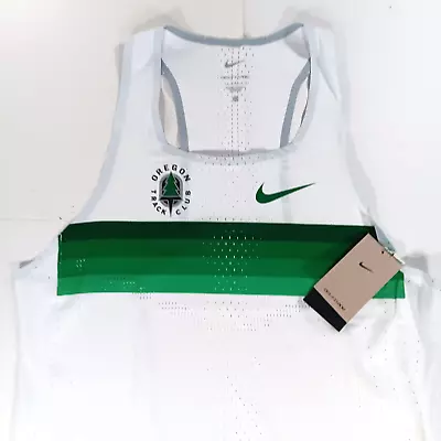 Nike Run ADV AeroSwift Men L Oregon Track Club White Racing Singlet Tank Top New • $51.95