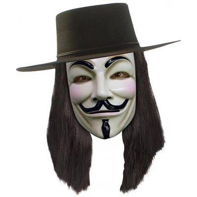 $7.24 • Buy V For Vendetta Wig Adult Mens Black Halloween Costume Accessory