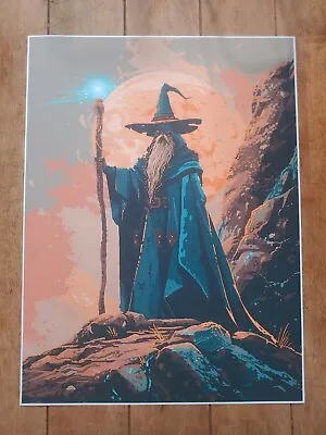 Wizard Poster 90s Video Game Style Pixel Art 18x24in • $18.99