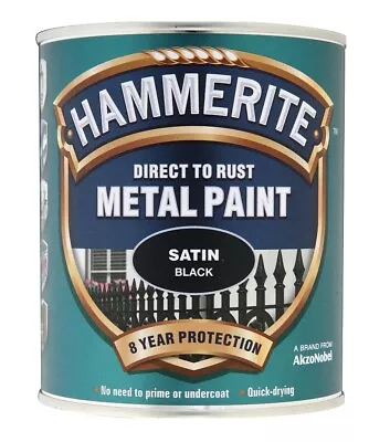 Hammerite - Satin Direct To Rust Metal Paint- All Colours - All Sizes • £11.88