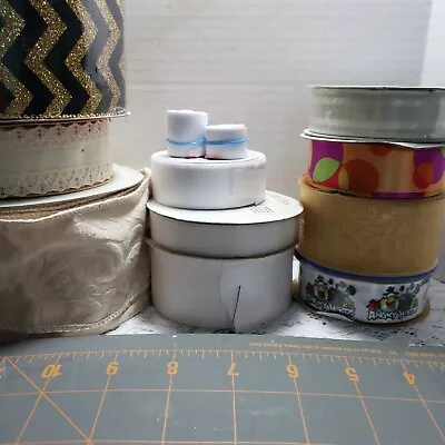 Lot Of Craft Ribbon Various Colors Sizes & Textures . Some New And Some Partial • $12.99