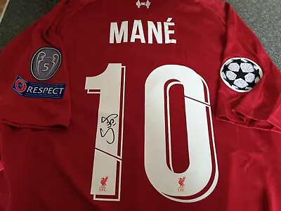 £195 • Buy Sadio Mane Signed Liverpool 2018/19 EC Final Shirt BNWT **PRIVATE SIGNING**