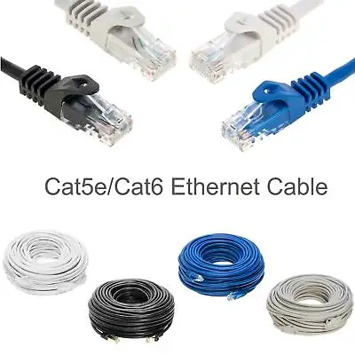 $4.95 • Buy Cat5e Cat6 Ethernet Internet LAN Network Cable Router Blue White Black Grey Lot