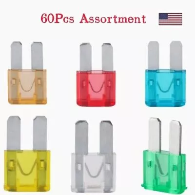 60Pcs Assortment Micro2 Blade Fuse 5A 10A 15A 20A 25A 30A Auto Car Van Bike • $10.99