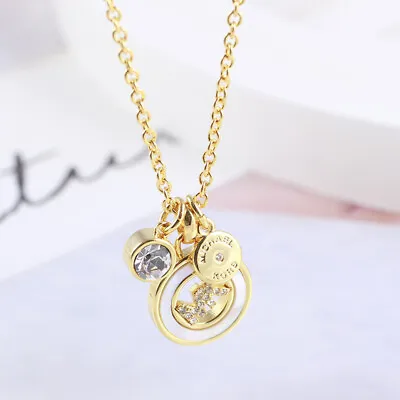 Michael Kors Personality Fashion Ring Inlaid Shell Mother Shell Letter Necklace • $28.05