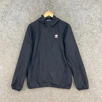 $24.95 • Buy Adidas Jacket Mens S Small Black Lightweight Hooded Long Sleeve Zip J25824