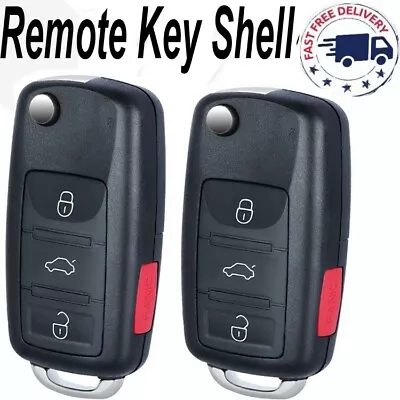 2X Remote Key Shell Case Fob For Volkswagen Beetle Eos Jetta Passat 2012-2018 • $16.99