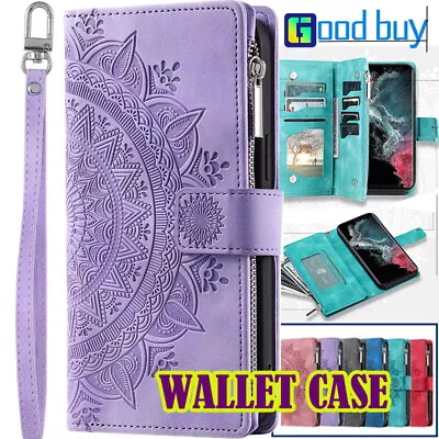 For IPhone 14 13 12 11 Pro Max XS R SE 8 Plus Case Leather Wallet Embossed Cover • $17.99