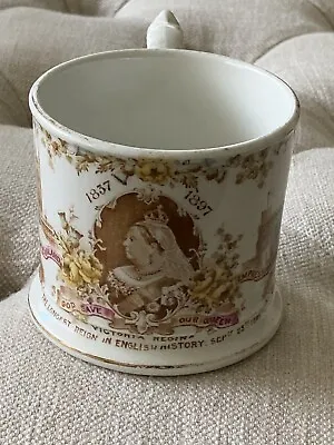 Queen Victoria 'Longest Reign' Mug Antique 1896 William Whiteley Aynsley • £24