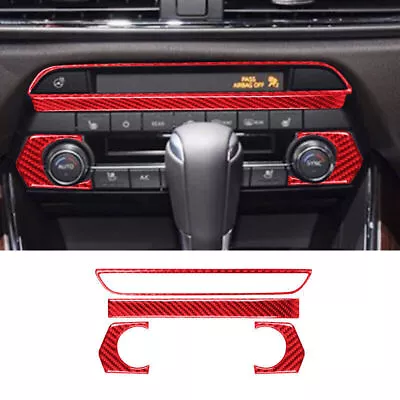 Red Carbon Fiber Air Conditioner Controller Cover Trim For Mazda CX-9 2016-2022 • $16.29