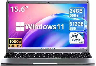 SGIN 15.6  Laptop 24GB RAM 512GB SSD Intel Celeron Quad-Core 2.8 GHz HD 1080P • $279