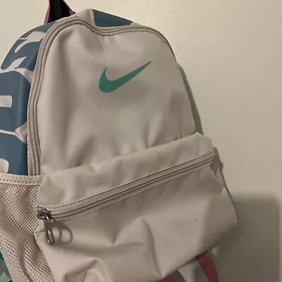 Nike Brasilia Just Do It Mini Backpack 11L - White/Blue/Pink • $45