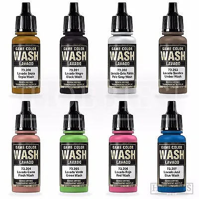 £4.09 • Buy Vallejo Game Colour Wash Model Washes Paints Fantasy Airbrush Colours Spray 17ml