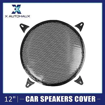 12 Inch Black Car Audio Speaker Subwoofer Metal Black Waffle Grill Cover Guard • £9.79