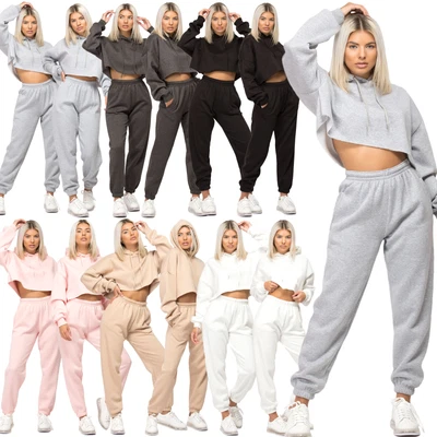 £24.99 • Buy Womens Casual Tracksuit Oversize Crop Hoodie Joggers Sweat Pants Lounge Wear Set