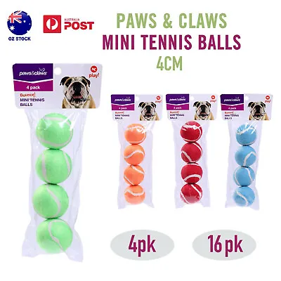 $11.90 • Buy 4/16pk Mini Tennis Balls 4CM Dog Puppy Small Play Throw Fetch Training Cat Toy 