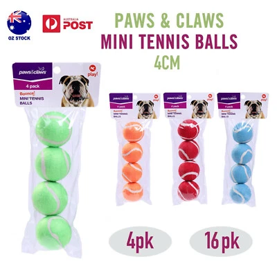 $11.90 • Buy 4/16pk Mini Tennis Balls 4CM Dog Puppy Small Play Throw Fetch Training Cat Toy 