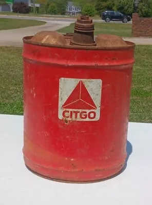 Vintage CITGO Motor Oil 5 Five Gallon Motor Oil Can - RARE • $124.99