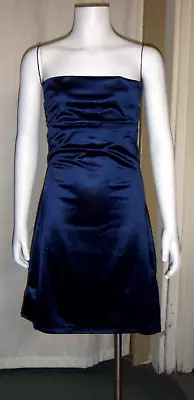 Zaful Blue Satin Spahgetti Straps Mini Party Dress Women's Size 8 NWT • £7.60