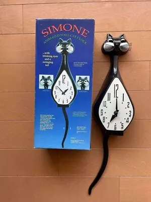 Simone Wall Clock Black Cat 60s Reprint Version Rare Vintage Good Japan W/ Box • $331.72