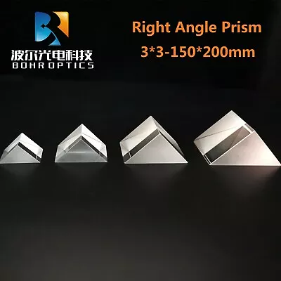 Right Angle Prism Uncoated 5-30mm N-BK7 Optical Triangle Prism Repair Telescope • $4.20