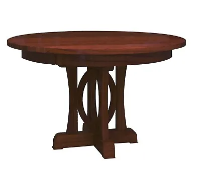 Amish Art Deco Round Pedestal Dining Table Solid Wood 42  48  54 60  72  • $1899