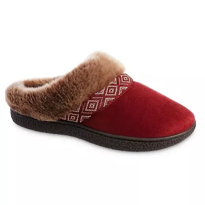 Isotoner Ladies Memory Foam Hoodback Comfort Slippers Size S Chili Pepper • $17.65