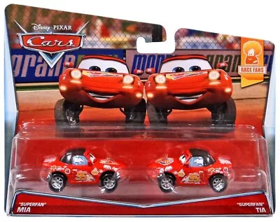 FACTORY SEALED Disney Pixar Cars Superfan Mia Tia STRESSED BLISTER • $99.99