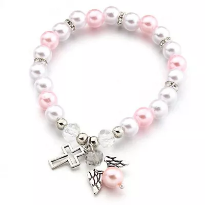 Baby Shower Favor Christening Bracelet Angel Baby Shower Girl Boy Baptism Gi-qk • $5.18