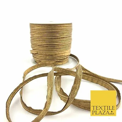 £1.25 • Buy 10mm Antique Gold Piping Gotta Flange Edging Border Trim Indian Ribbon (X7)