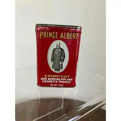 Vintage Prince Albert Crimp Cut Long Burning Pipe Cigarette Tobacco Tin Red • $6