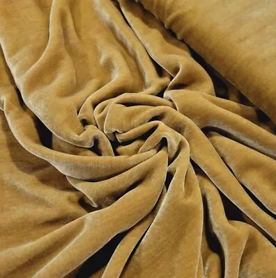 Old Gold/Harvest Gold PURE SILK Velvet - Gorgeous Vintage-Look NON-METALLIC • $35