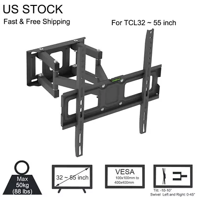 Full Motion TV Wall Mount Tilt Swivel Dual Arm For Vizio 32 40 43 47 50 55 Inch • $36.98