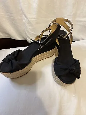 Michael Kors Women's Ripley Black Wedge Sandal Size 10M • $20