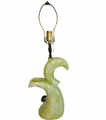 Haeger Art Pottery Chartreuse Green Mid Century Table Lamp Drip Glaze MCM • $85