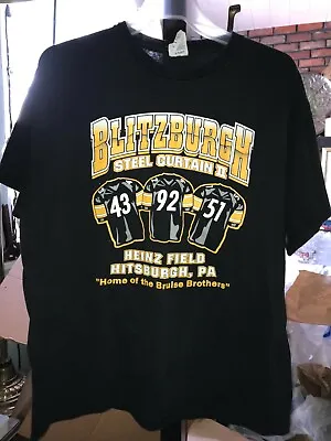 BLITZBURGH Pittsburgh STEELERS Steel Curtain II BRUISE BROTHERS T-Shirt Men's L • $15