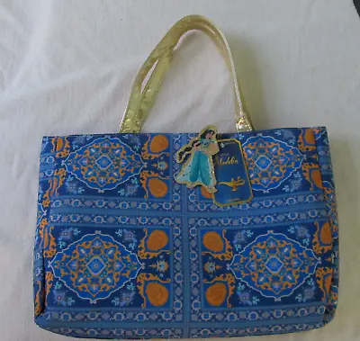 Disney Aladdin Tote Bag ~ Princess Jasmine Purse Blue Gold By Michael Wilkinson • $15