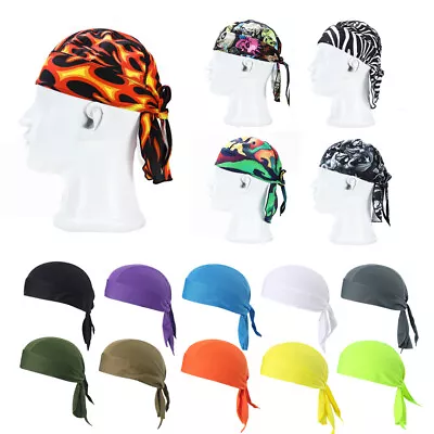 Motorcycle Doo Do Rag Bandana Headband Beanie Durag Skull Cap Head Wrap Bike Hat • $6.99