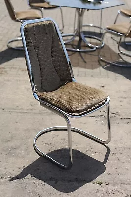 True Vintage 1 From 6 Rima Gastone Rinaldi Chrome Chair With Padded Cantilever • $412.93