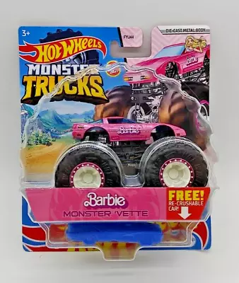 Hot Wheels 2021 Monster Trucks Pink Barbie Monster 'Vette • $45