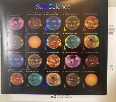 USPS Sun Science NASA Space Self-Adhesive 1 SHEET Of 20 Forever Stamp • $14.99