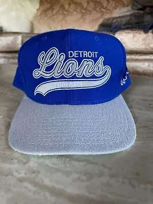 Vintage 90s Detroit Lions Starter The Natural Snapback Hat Wool VTG • $55