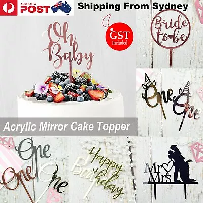 $3.75 • Buy Acrylic Mirror Cake Topper Party Event Bride To Be Unicorn One Oh Baby Birthday