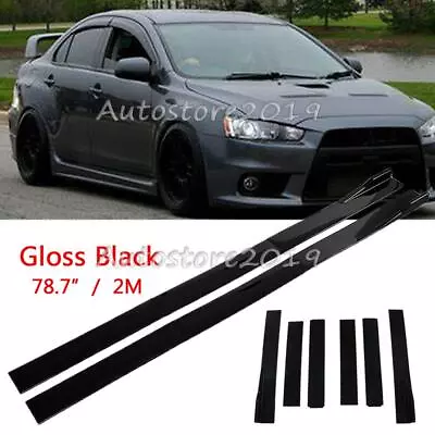 78.7'' Side Skirt Extension Rocker Splitter Gloss For MITSUBISHI LANCER EVO X10 • $46.95