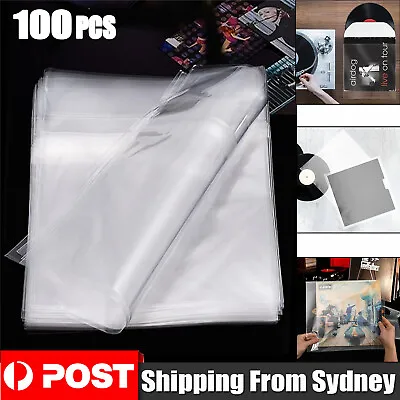 100PCS Record Sleeves Outer Plastic Record Cover Sleeve For Vinyl 7''/12'' Album • $26.45