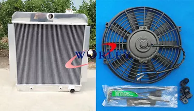 All Aluminum Radiator & 16  Fan For CHEVY PICK UP TRUCK V8 1955-1959 1956 1957 • $305