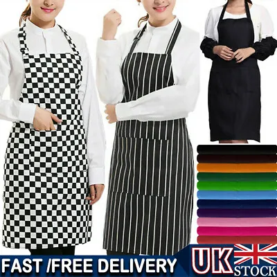 Chefs Apron With Pockets BBQ Baking & Catering Apron For Men Women Ladies UK • £4.99