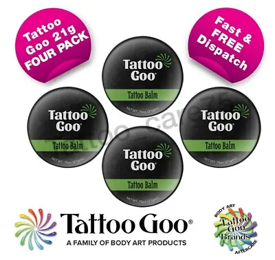 £22.99 • Buy Tattoo Goo Original Aftercare Salve 4 X Large Tins QUAD PACK Heals & Protects