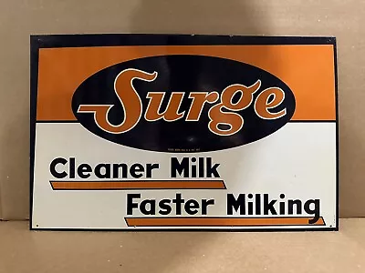 Vintage Surge Milk Sign Cleaner Faster Farm Cow Dairy Wall Decor NOS • $175